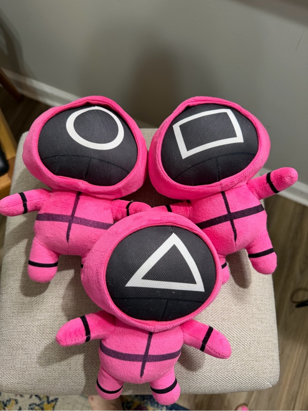 Pink Squid Game Shape Guard Plush Toy - Set of 3